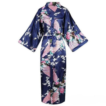 Lange Satijnen Kimono Met Pockets - Luxe Enkel - Lange Robe