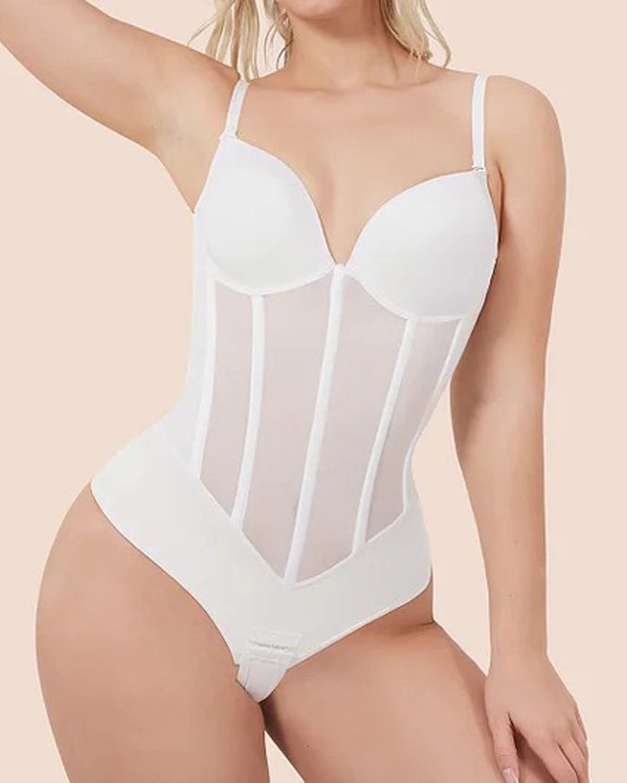 SORIX – Ademend Sexy Tummy Control Bodysuit - LivingCurves Zwart / XS