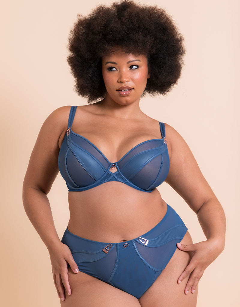 FRISE – High Waist Brief French Blue - LivingCurves Lingerie Bottom S