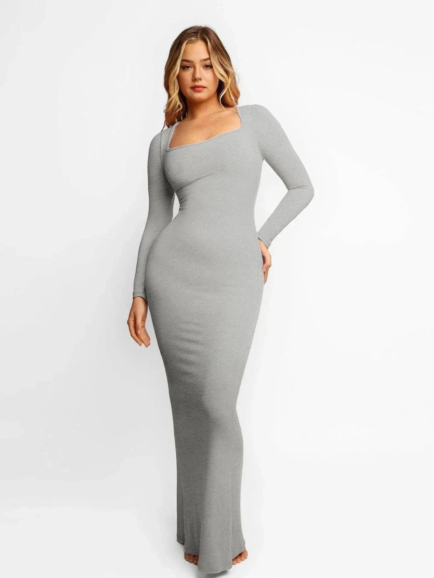 LEVYA – Lange Mouw Shapewear Jurk