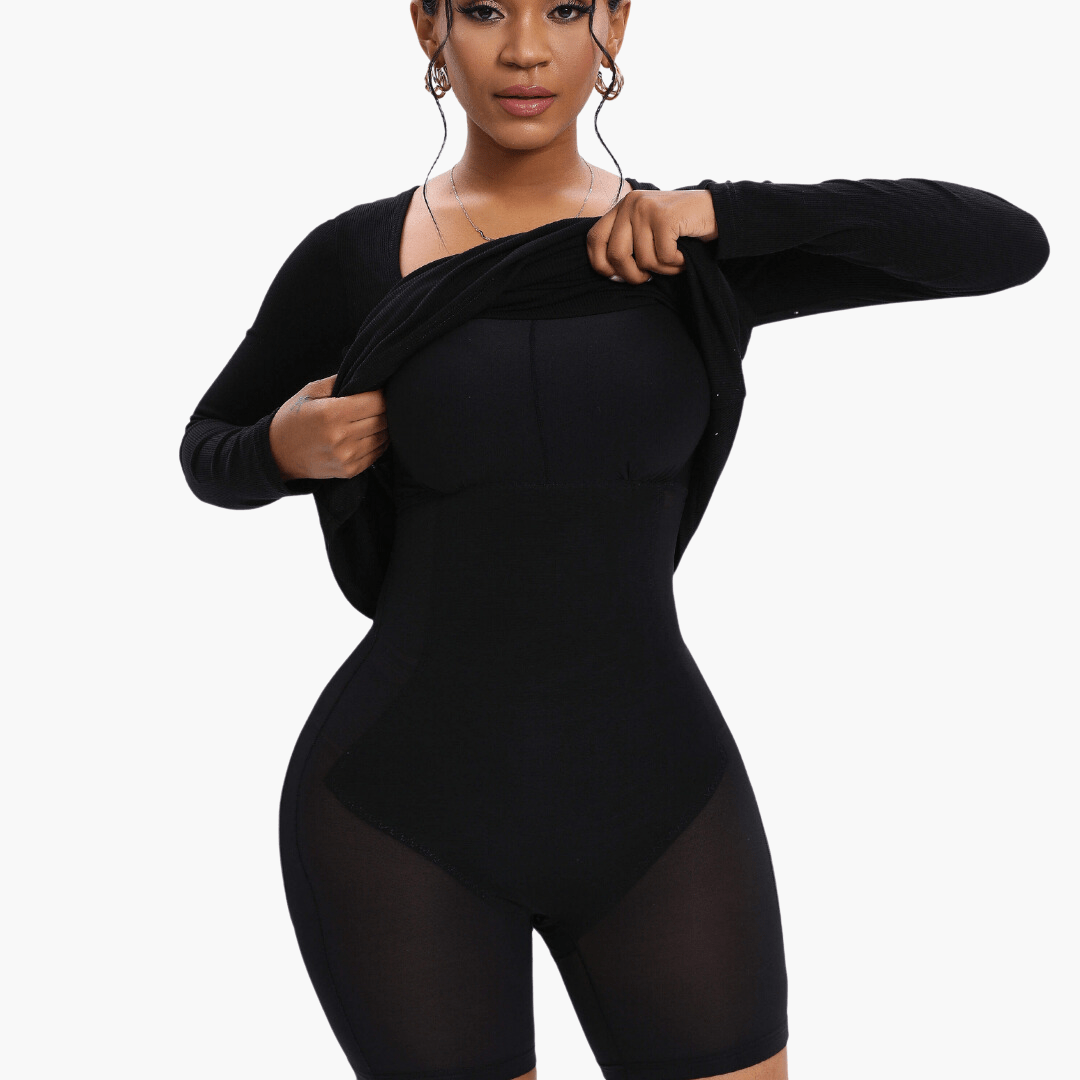 VELIN – 2-in-1 Shapewear Jurk met Korset - LivingCurves Shaping Dress Zwart / S