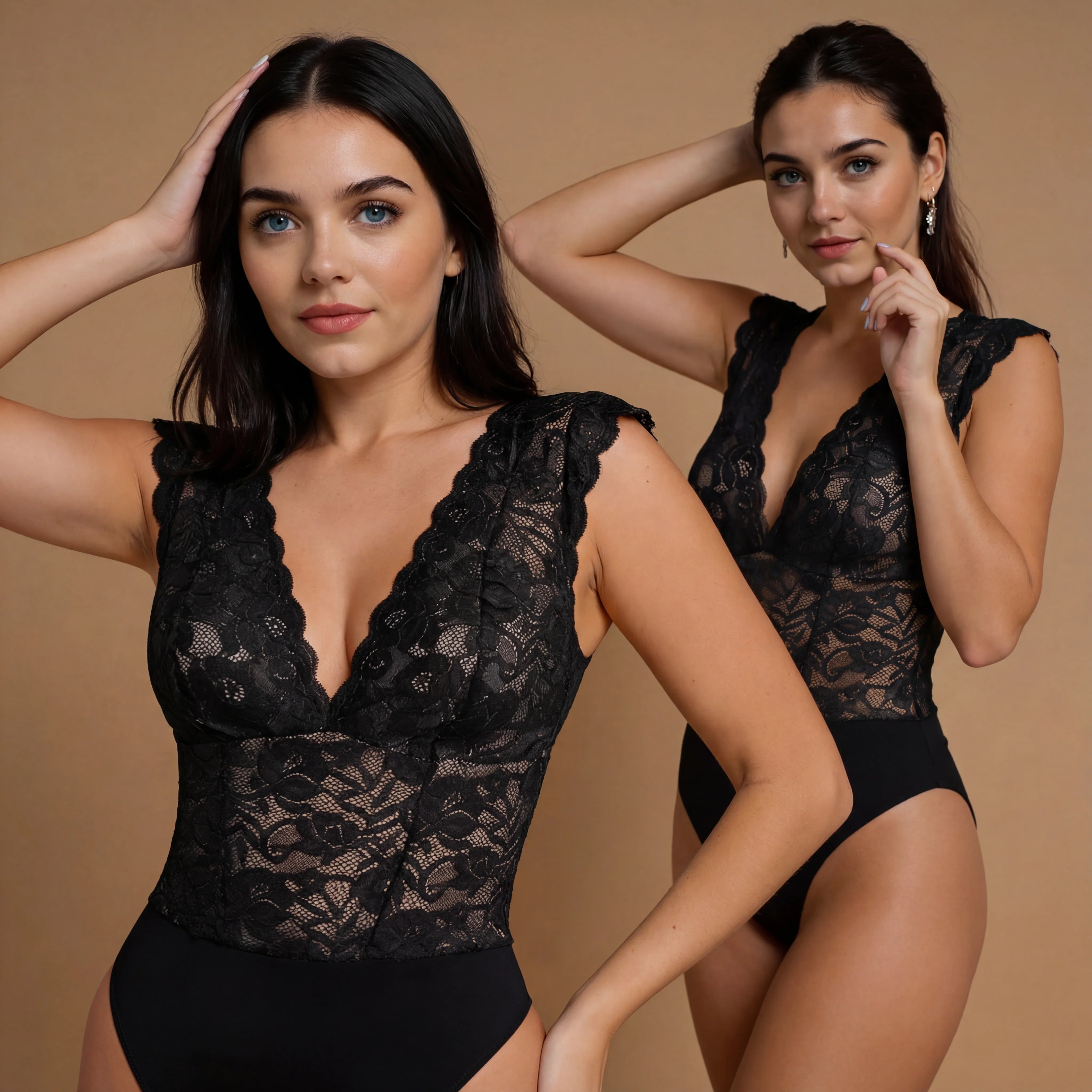 LIVC – V-NECK LACE BODYSUIT