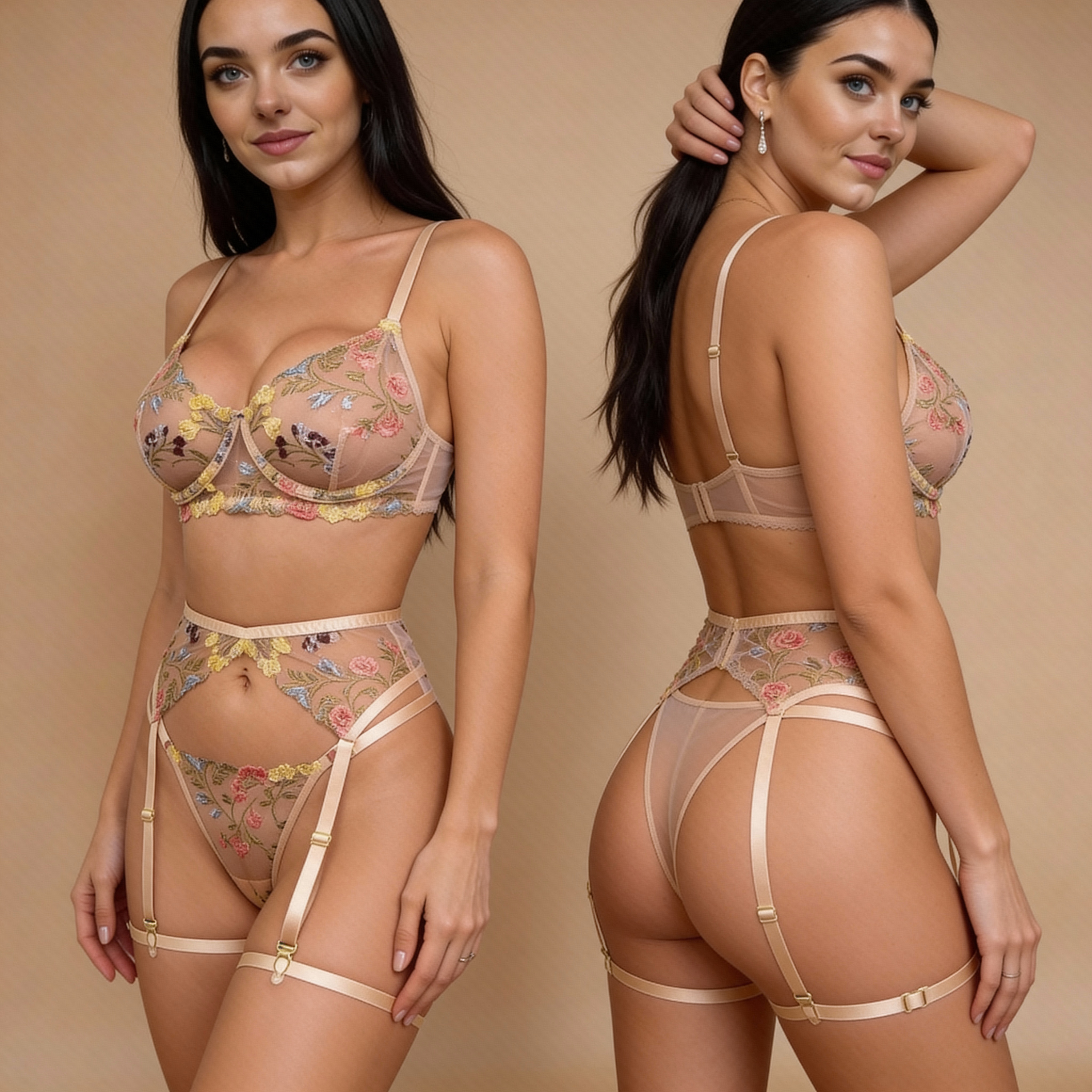 Liliana - Florale Lingerie Set Met Romantische Touch