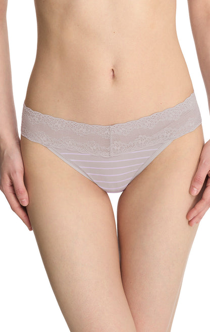 Natori Bliss Perfection V-Kini #756092 - LivingCurves Panties One Size / Vapor Stripe Print