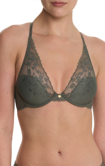 Natori Cherry Blossom Convertible Contour Underwire Bra #721191 - LivingCurves Bras Flint / 34B