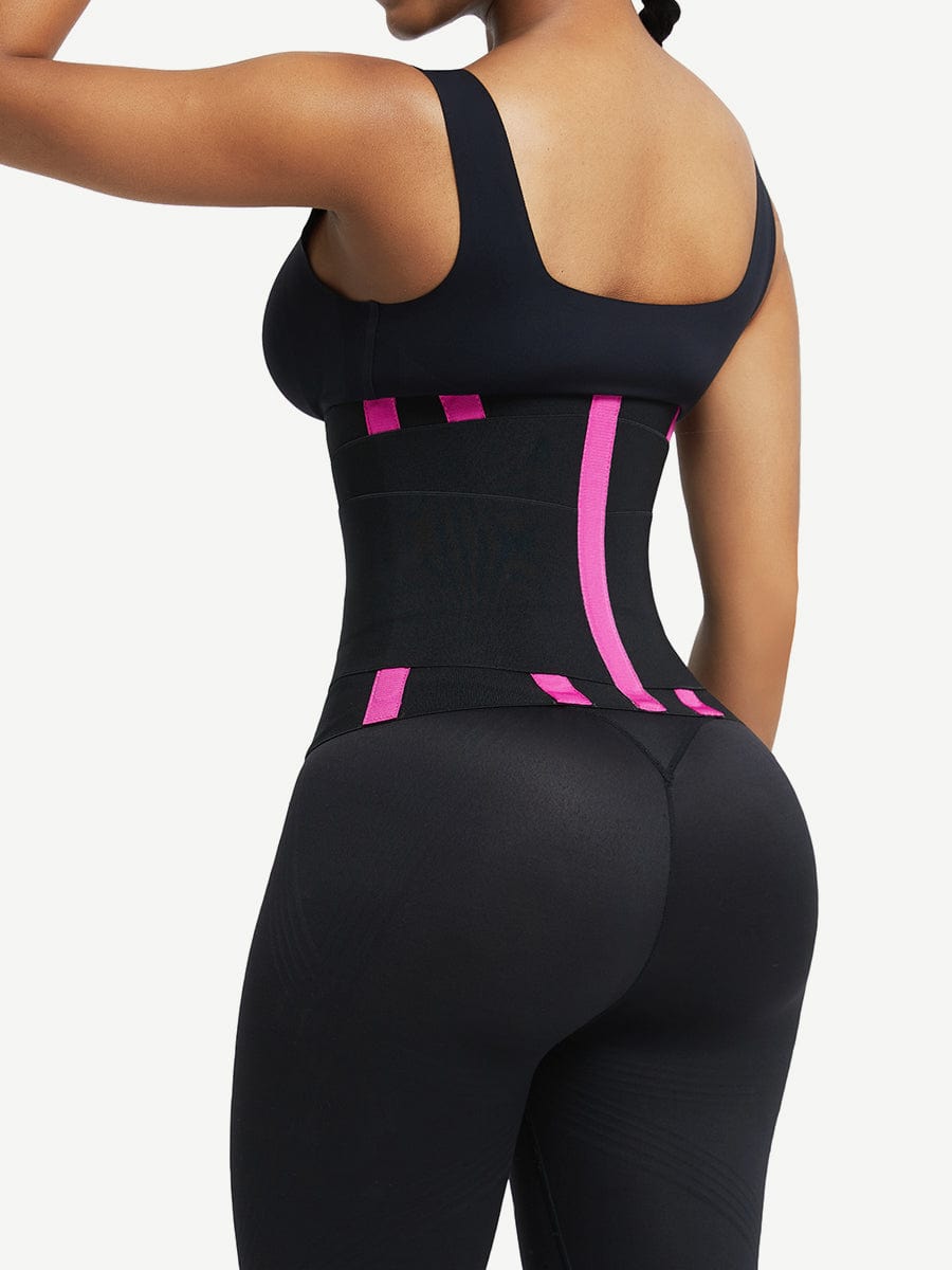 ORINE – Sauna Waist Trainer met 5 Stalen Banden - LivingCurves Waist Trainer Regular Style / Roze/Zwart / XS