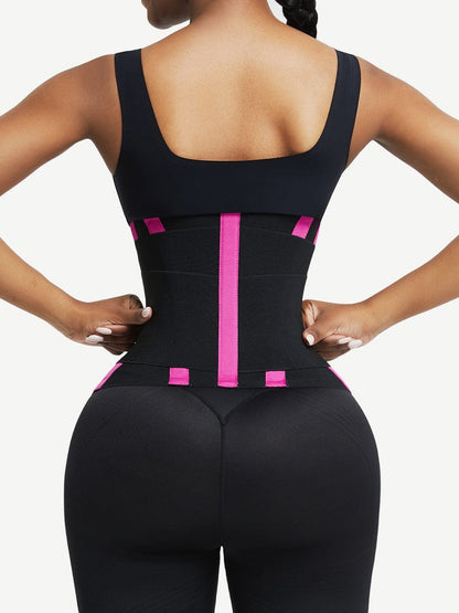 ORINE – Sauna Waist Trainer met 5 Stalen Banden - LivingCurves Waist Trainer Regular Style / Donker Roze / XS