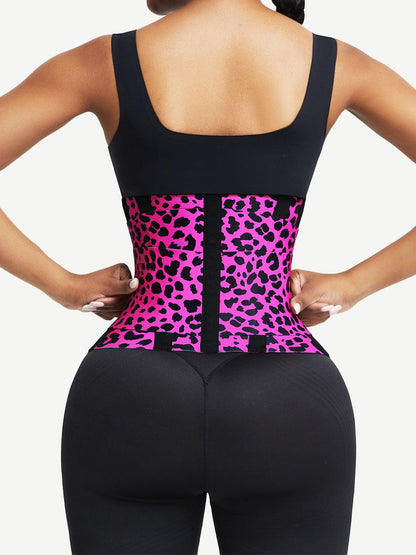 ORINE – Sauna Waist Trainer met 5 Stalen Banden - LivingCurves Waist Trainer Regular Style / Roze/Zwart / XS