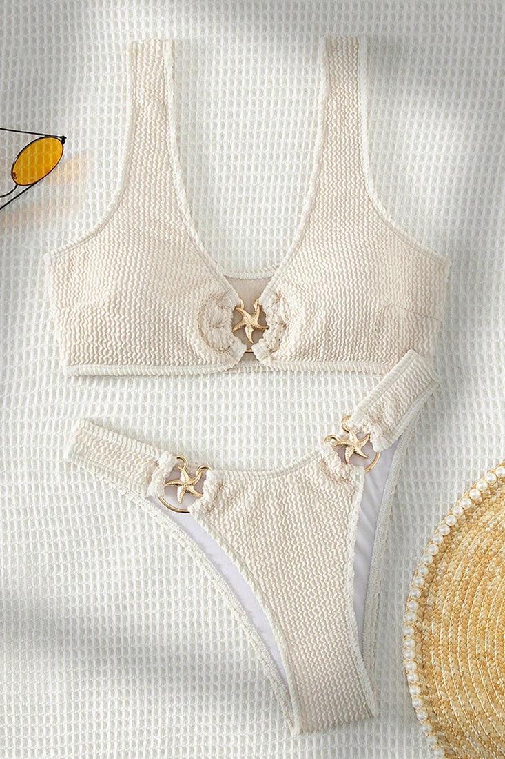 Witte Bikini Dames – Set met Gouden Zeester
